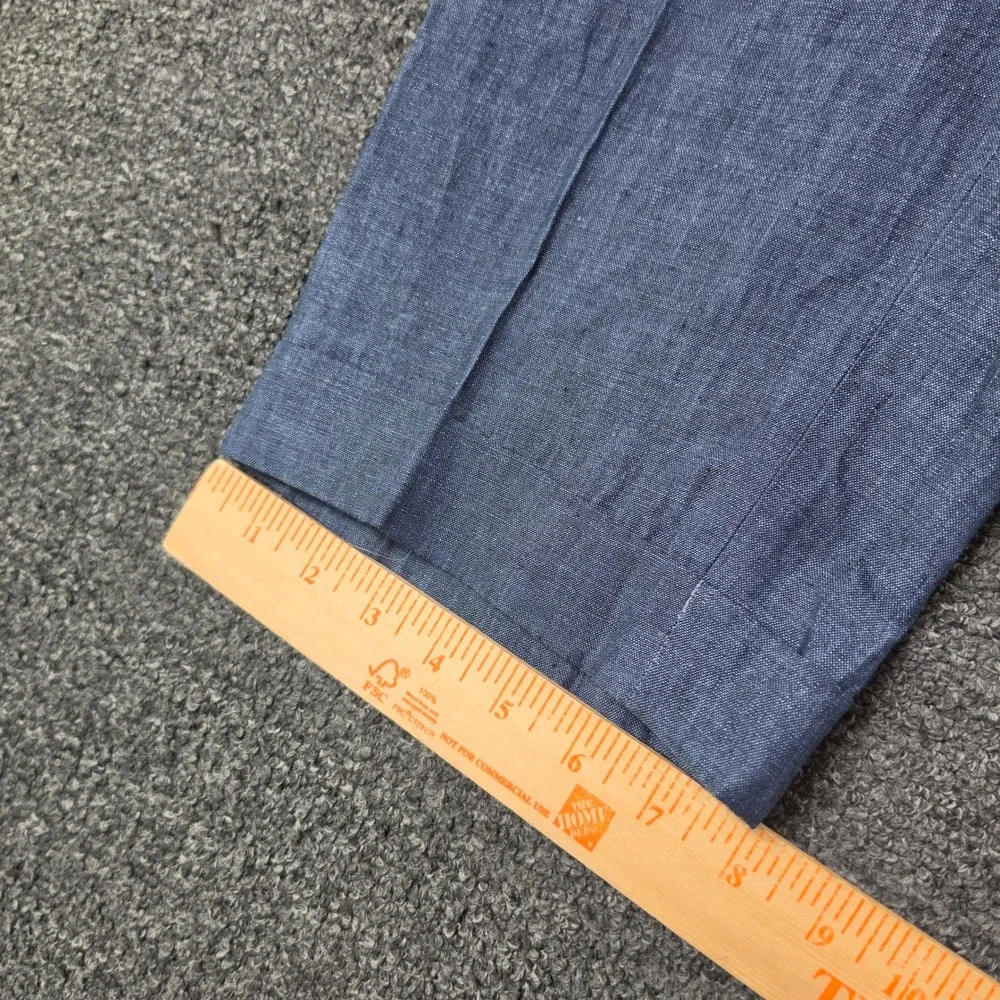 Joseph Abboud Heritage Dress Pants Blue Mens 38x28 Angelico Linen Trousers Work